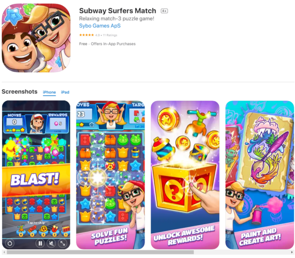 Subway Surfers Match na App Store